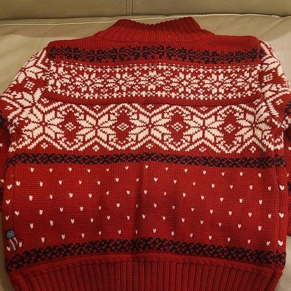 E-Land 2T Nordic Preppy Holiday Red Full Zip Sweater NWOT must feel! - Picture 5 of 6